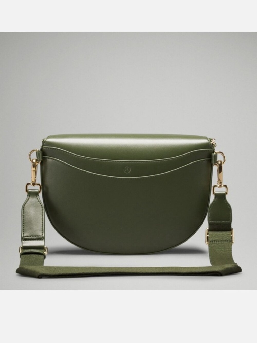 Lululemon Cactus Material Saddle Crossbody Bag 2L – Barracks Green / Gold - Picture 2 of 10
